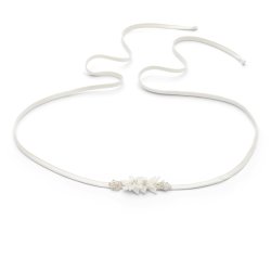 Bindeblte med perlebroderede blomster - 419