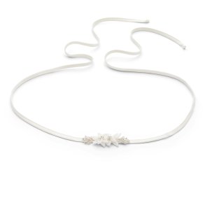 Bindeblte med perlebroderede blomster - 419