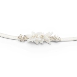 Bindeblte med perlebroderede blomster - 419