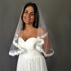 Brudeslr - Kort slr med blomster-blonde 