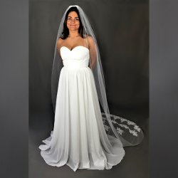 Brudeslr - Langt slr med blonder p slb