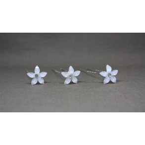 Hrpynt - Hrnle med Glasblomst og Lille Sten - Pakke med 10 Stk.