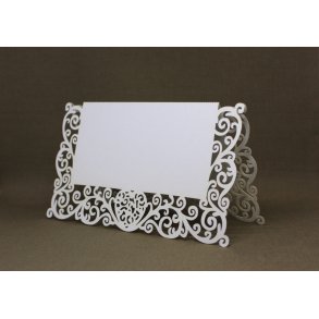 Bordkort med Blomsterkant - Pakke med 25 Stk.