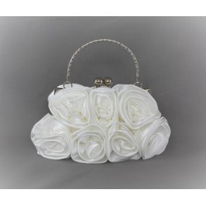 Brudetaske med Hvide Satinroser
