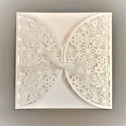 Bryllupsinvitationer - Med Smukke Buer og Sljfe - Pakke med 10 Stk.