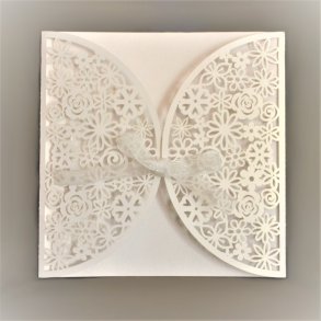 Bryllupsinvitationer - Med Smukke Buer og Sljfe - Pakke med 10 Stk.